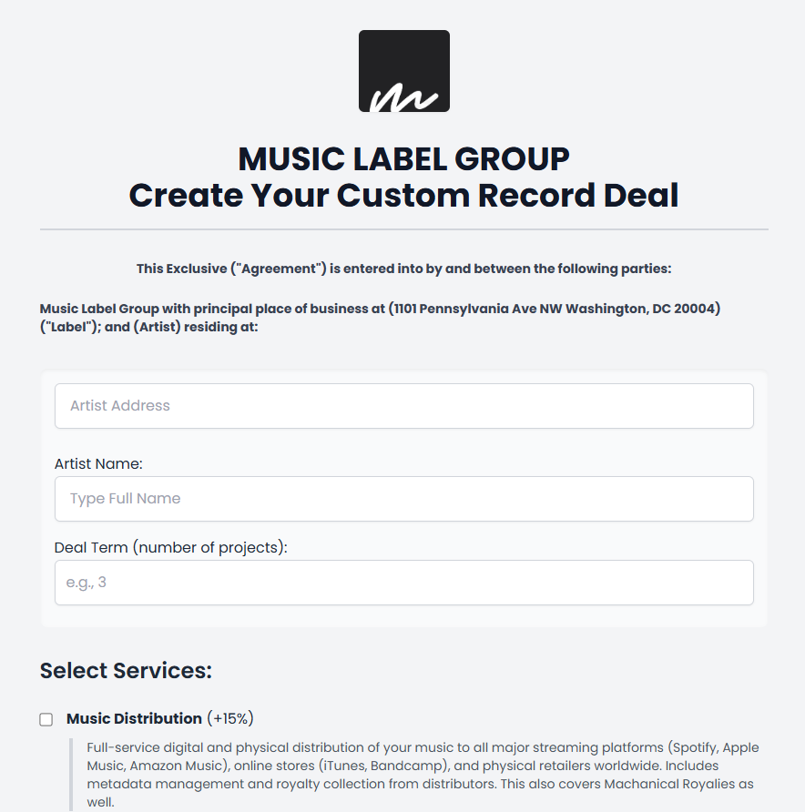 Deal Builder form pic